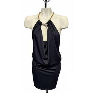 NEW MICHELLE PARISOU women's halter dress in black